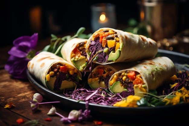 Vegetarian Burrito with Colorful Ingredients best burrito image