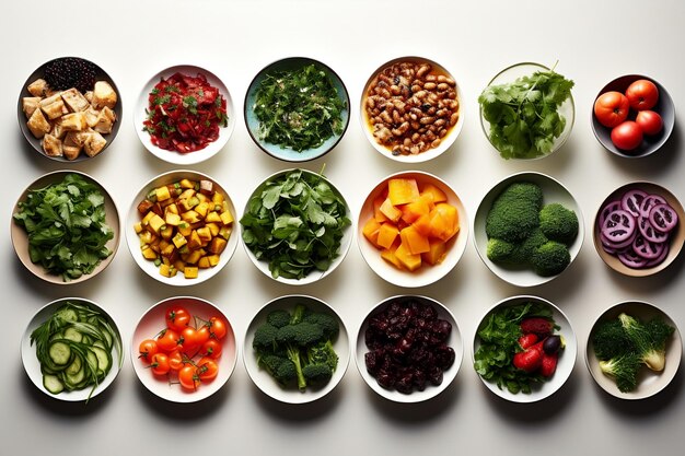 Photo a vegetarian feast table featuring colorful delights generative ai