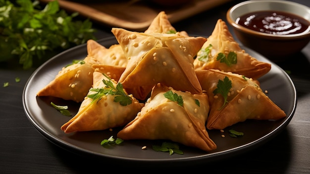 vegetarian indian samosas isolated on a transparent