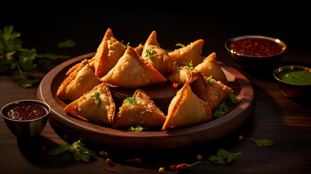 vegetarian indian samosas isolated on a transparent