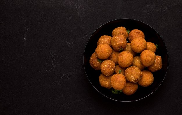 Vegetarian middle eastern dish of chickpea falafel