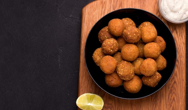 Vegetarian middle eastern dish of chickpea falafel