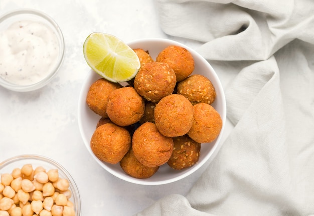 Vegetarian middle eastern dish of chickpea falafel