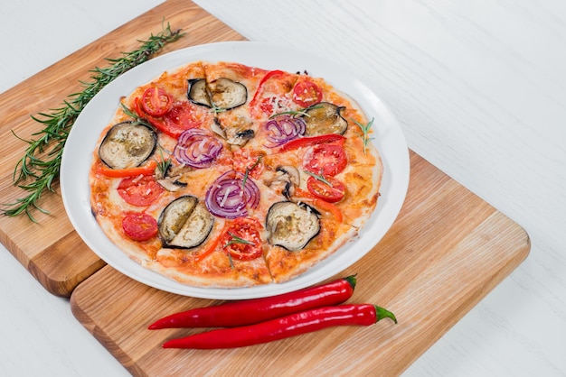 Vegetarian pizza from vegetables