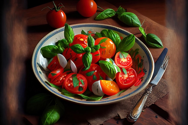 Vegetarian Salad with fresh tomatoes