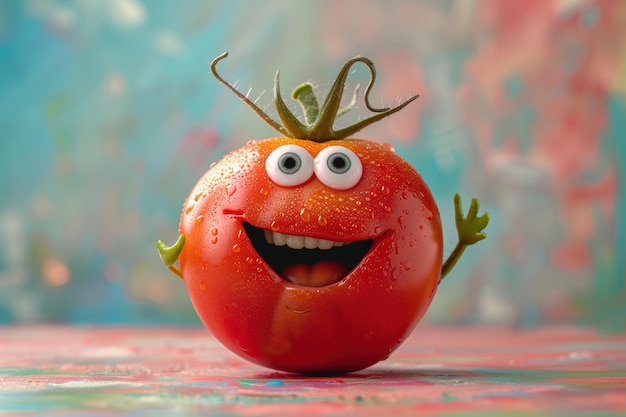 Photo veggie actors on a tomato film set bringing characters to life