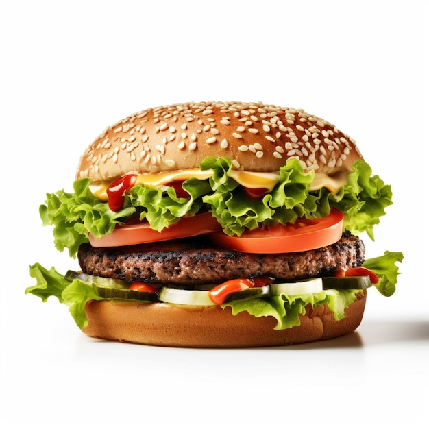 Veggie Burger with white background high quality ul