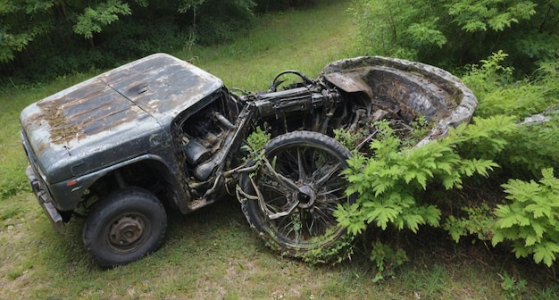 Photo a vehicle with the word quot rust quot on the side