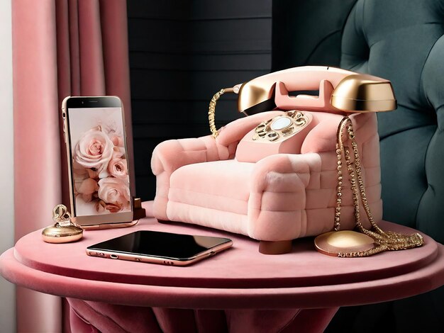 The Velvet Podium With a Plush and Luxurious Texture Three Tier Phone Polidum