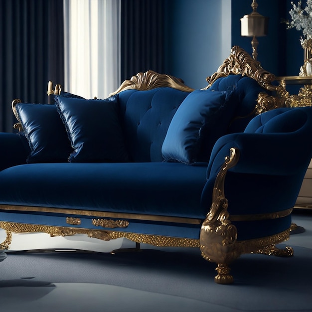 A velvet sofa luxury sofa