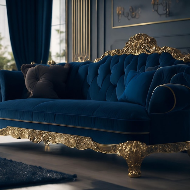 A velvet sofa luxury sofa