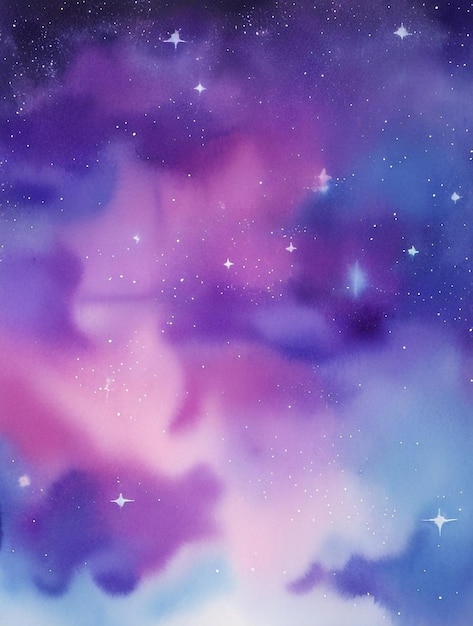 Velvet Starlight Abstract Watercolor Background Ethereal Night Sky Cosmic Dreamy Velvety Sof