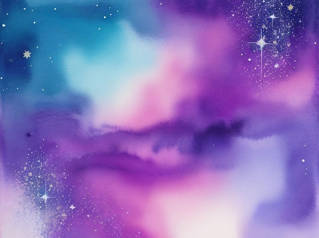 Velvet Starlight Abstract Watercolor Background