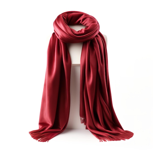 Velvet winter scarf isolated on white background