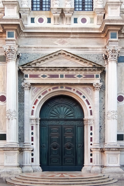 Venetian architecture details Facade of Venetian museum Scuola Grande di San Rocco