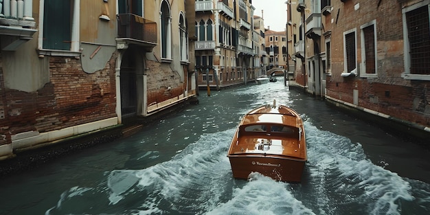 Photo venetian canal boat experience scenic boat ride venice venice canal travel photo