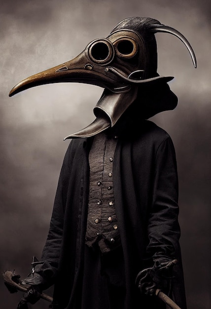 Venetian doctor with beak like mask Art illustration