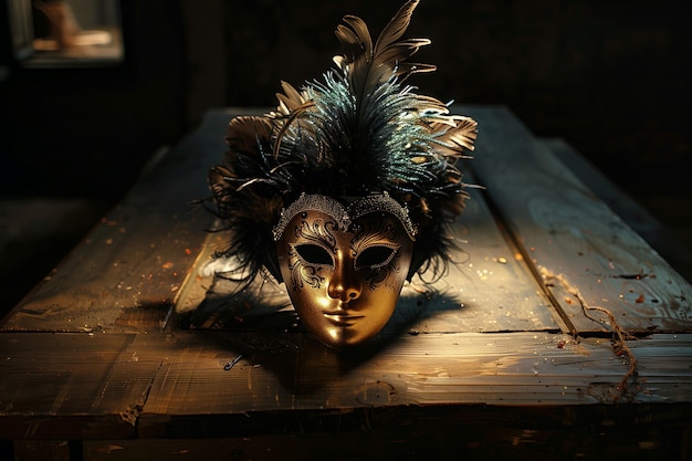 The Venetian mask with feather