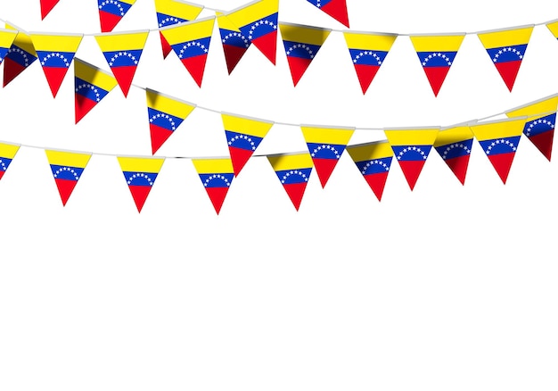 Venezuela flag festive bunting against a plain background d rendering