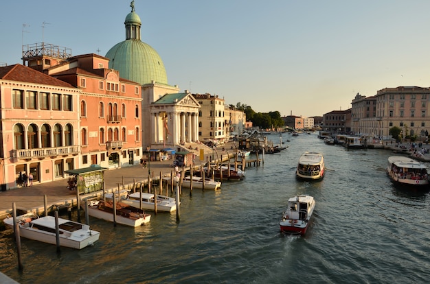 Venice in Italy. View over the Grand Canal.