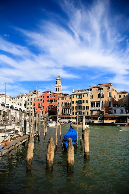 Venice near Rialto bridge in Italy