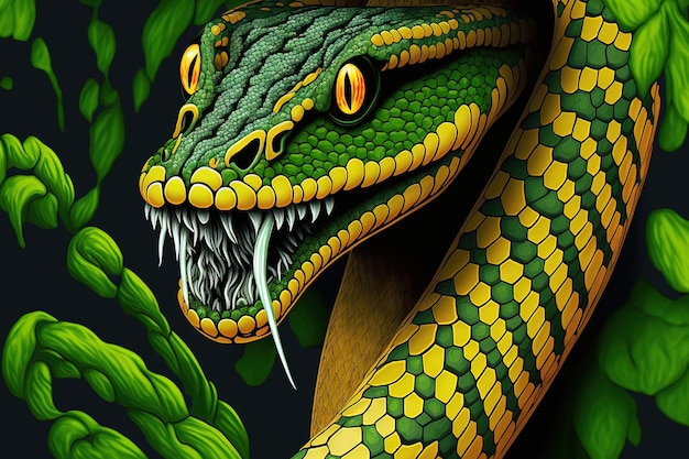 Venomous bush viper fangs