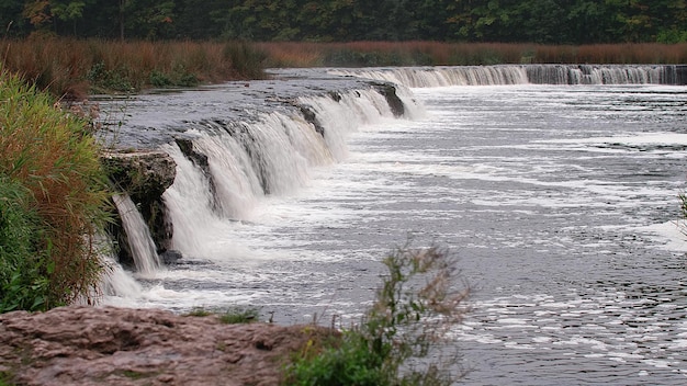 Venta Rapid is a waterfall on the Venta River in Kuldga, Latvia. It is the widest waterfall in Euro