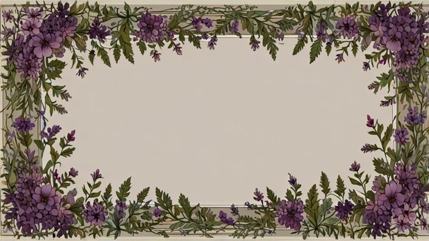 Verbena floral frame border