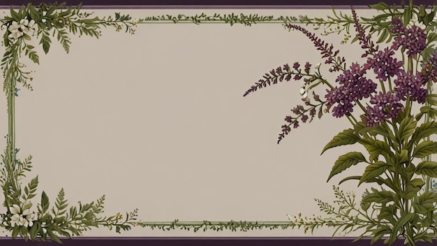 Photo verbena floral frame border