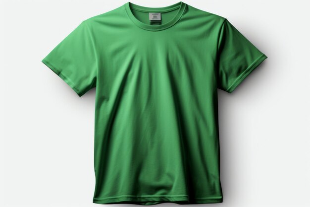 Verdant Elegance A Green TShirt Dancing on a Blank Canvas on a Clear PNG or White Background