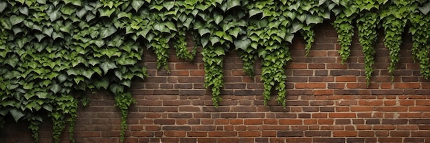 Verdant Ivy Climbing an Old Brick Wall