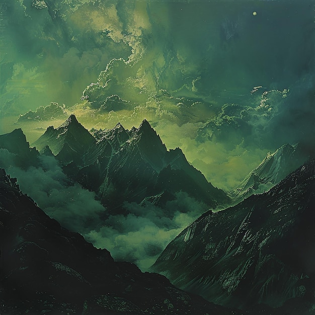 Verdant Peaks Skys Embrace