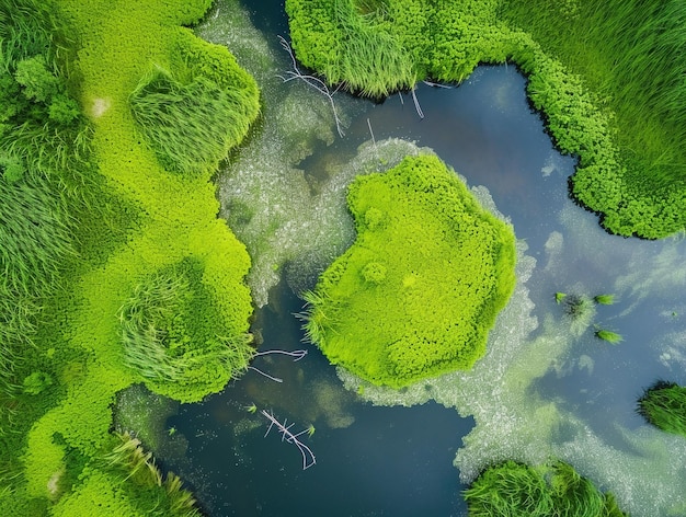 Verdant River Winding Through Lush Forest