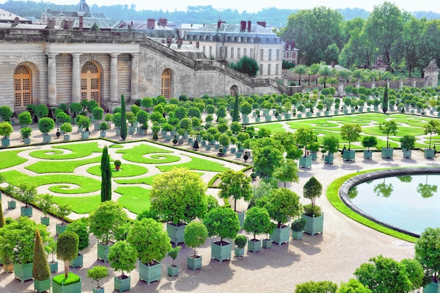 VERSAILLES FRANCE - SEPTEMBER 21 Beautiful Royal Orangery Versailles, France on september 21, 2013. Palace Versailles was a Royal Chateau-most beautiful palace in France and word.