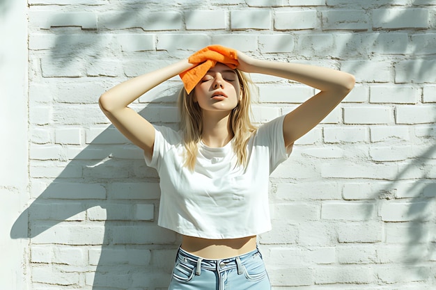 Photo versatile blank tshirt mockup featuring casual models for fashion design and branding presentation