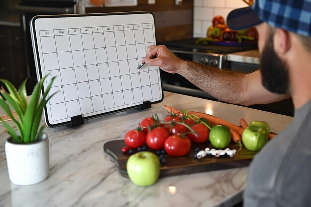 Photo versatile portable whiteboard calendar with easy updates