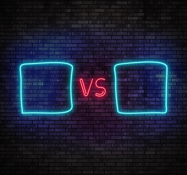 Photo versus screen in neon style