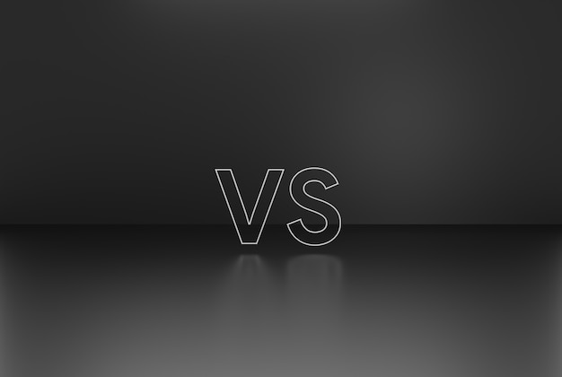 versus sign written with black background  3d illustration renderin