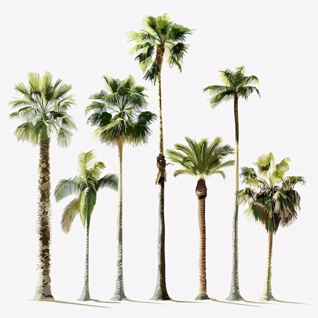 Photo vertical alignment of palm trees