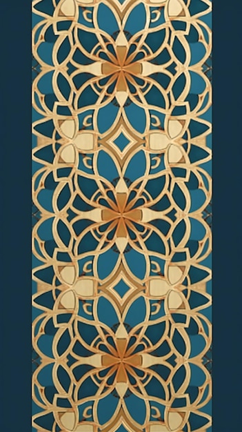 Vertical Arabesque pattern ornament background Generative ai art