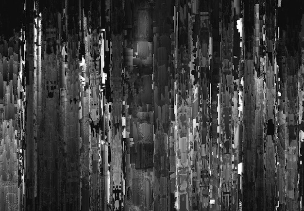 Vertical black and white night city abstract illustration hd