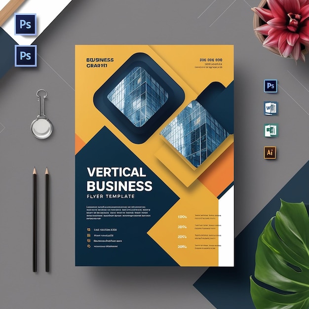 Vertical business flyer template