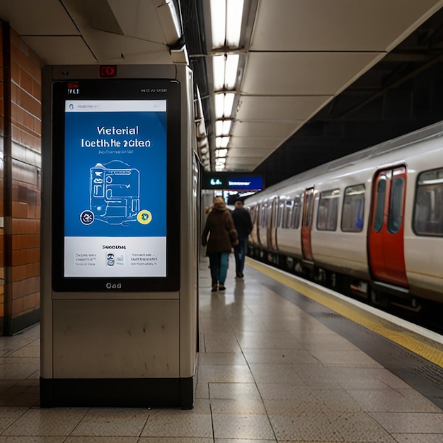 Photo vertical citylight ad screen in london metro underground station fullframe poster format