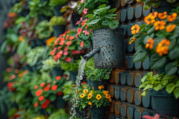 Vertical Garden on Balcony with Recycled Containers