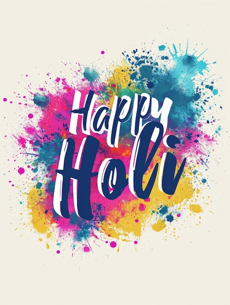 Photo vertical happy holi poster festive concept of indian holiday