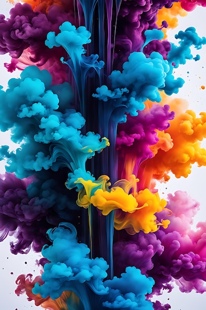 Vertical ink in water abstract background motion color wallpaper