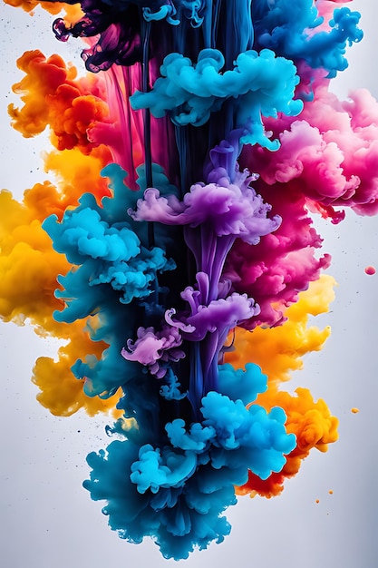 Vertical ink in water abstract background motion color wallpaper