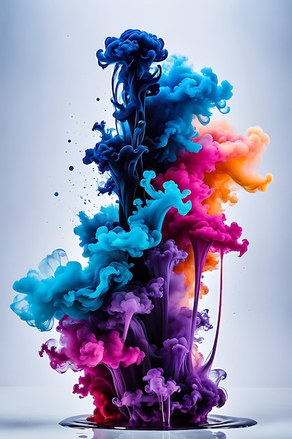 Vertical ink in water abstract background motion color wallpaper