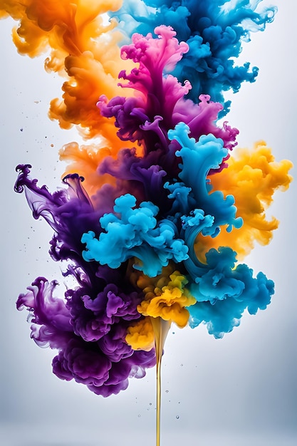 Vertical ink in water abstract background motion color wallpaper