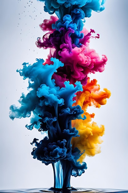 Vertical ink in water abstract background motion color wallpaper